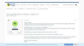 
                            6. Solar-Log 2000: Öffnen im Browser - Jedoch wie?• Photovoltaikforum