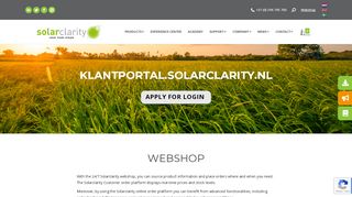 
                            9. Solarclarity webshop - Apply now for a webshop login