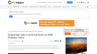 
                            8. SolarEdge takes on fossil fuels in 2018 Holiday video | PV ...