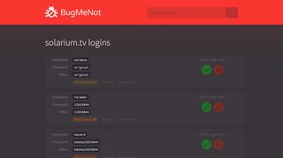 
                            4. solarium.tv passwords - BugMeNot