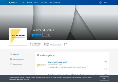
                            13. Solarmarkt GmbH - 1 offene Stelle auf jobs.ch