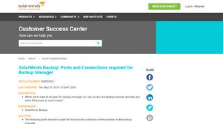 
                            2. SolarWinds Backup: Ports and Connections required for Backup ...