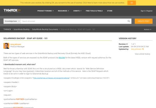 
                            10. Solarwinds Backup - SOAP API Guide - 101 | THWACK