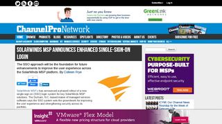 
                            8. SolarWinds MSP Announces Enhanced Single-Sign-On Login | The ...