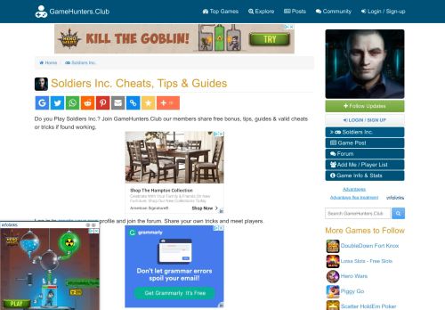 
                            10. Soldiers Inc. Cheats, Tips & Guides - GameHunters.Club