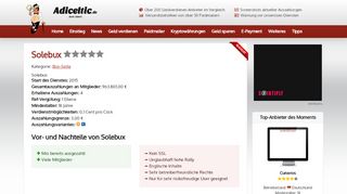 
                            11. Solebux bietet für das Klicken von Anzeigen Geld - Adiceltic.de