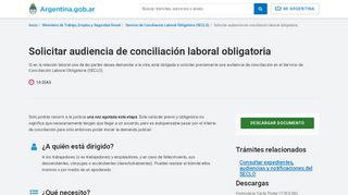 
                            6. Solicitar audiencia de conciliación laboral obligatoria | Argentina.gob.ar