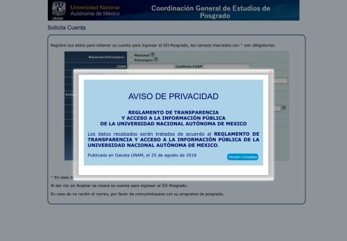 
                            3. Solicitar Cuenta - UNAM