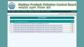 
                            7. Solid Waste - MP Pollution Control Board ,Bhopal
