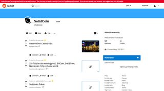 
                            8. SolidCoin - Reddit