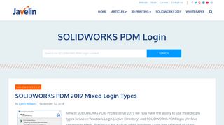 
                            11. SOLIDWORKS PDM Login Archives - Javelin Technologies