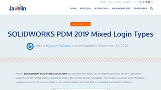 
                            10. SOLIDWORKS PDM Mixed Login Types is new in SOLIDWORKS 2019