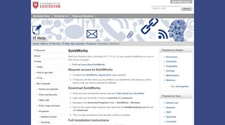 
                            11. SolidWorks — University of Leicester