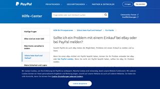 
                            6. Sollte ich ein Problem mit einem Einkauf bei eBay oder bei PayPal ...