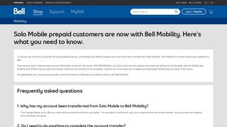 
                            4. Solo Mobile – Bell Migration FAQ | Bell Mobility - Bell Canada
