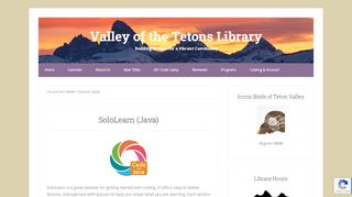 
                            8. SoloLearn (Java) - Valley of the Tetons Library