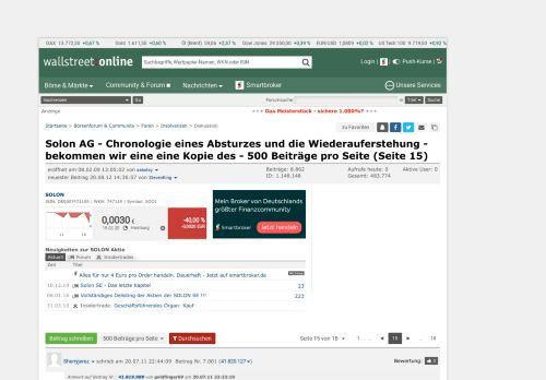 
                            11. Solon AG - Chronologie eines Absturzes und die Wiederauferstehung ...