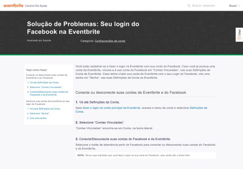 
                            12. Solução de Problemas: Seu login do Facebook na Eventbrite ...
