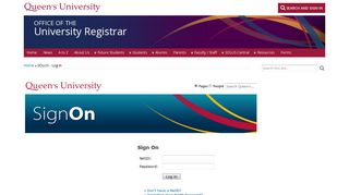 
                            2. SOLUS - Log In | University Registrar - Queen's University