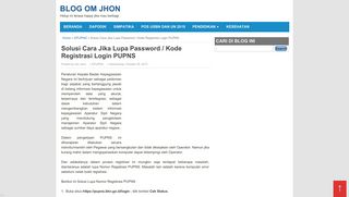 
                            12. Solusi Cara Jika Lupa Password / Kode Registrasi Login PUPNS ...