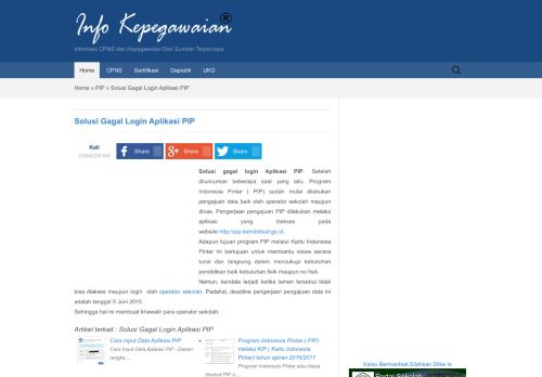 
                            13. Solusi Gagal Login Aplikasi PIP - Info Kepegawaian