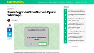 
                            8. Solusi Gagal Verifikasi Nomor HP pada WhatsApp - Smartponsel.id