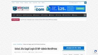 
                            5. Solusi Jitu Gagal Login Di WP-Admin WordPress | Info Menarik