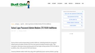 
                            2. Solusi Lupa Password Admin Modem ZTE F609 IndiHome - Budi Gold