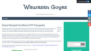 
                            13. Solusi Masalah Verifikasi OTP Tokopedia | Wawasan Goyes