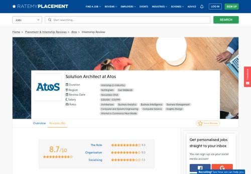 
                            12. Solution Architect at Atos Review | RateMyPlacement