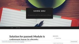 
                            8. Solution for passwd: Module is unknown issue in ubuntu | Going GNU