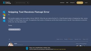 
                            6. [SOLUTION] Snipping Tool Receives Fixmapi Error - Experts Exchange