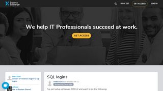 
                            11. [SOLUTION] SQL logins - Experts Exchange