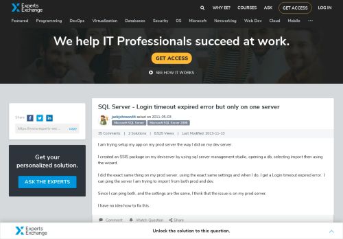 
                            4. [SOLUTION] SQL Server - Login timeout expired error but only on one ...