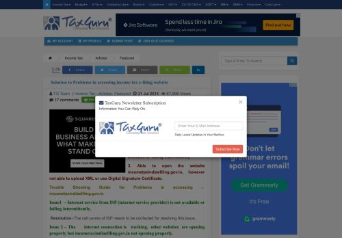 
                            5. Solution to Problems in accessing income tax e-filing website | TaxGuru