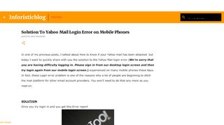 
                            10. Solution To Yahoo Mail Login Error on Mobile Phones - Inforisticblog