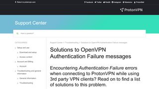 
                            12. Solutions to OpenVPN Authentication Failure messages - ProtonVPN ...