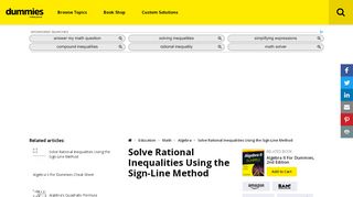 
                            8. Solve Rational Inequalities Using the Sign-Line Method - dummies