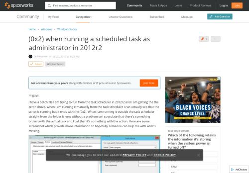 
                            5. [SOLVED] (0x2) when running a scheduled task as administrator in ...