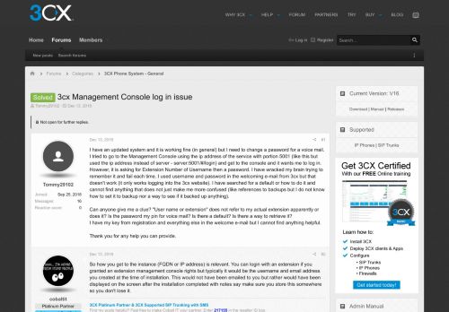 
                            5. Solved - 3cx Management Console log in issue | 3CX - Software ...