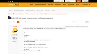 
                            4. [SOLVED] 503 server error accessing configuration backend ...