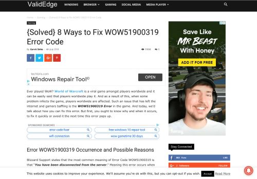 
                            6. {Solved} 8 Ways to Fix WOW51900319 Error Code - ValidEdge