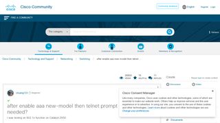 
                            5. Solved: after enable aaa new-model then telnet ... - Cisco Community