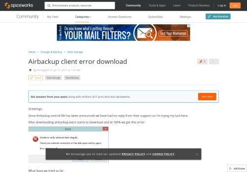 
                            7. [SOLVED] Airbackup client error download - Data Storage ...