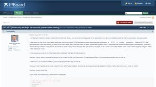 
                            9. [SOLVED] Allow only one login per account (prevent user sharing ...