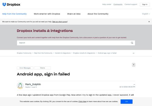 
                            13. Solved: Android app, sign in failed - Dropbox Community - 197833