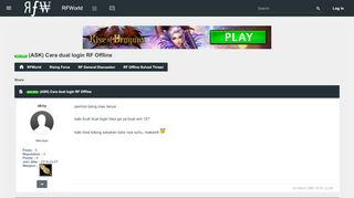 
                            3. [SOLVED] (ASK) Cara dual login RF Offline - Rising Force Private ...