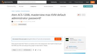 
                            1. [SOLVED] Aten ACS-1208L masterview max KVM default administrator ...