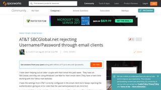 
                            12. [SOLVED] AT&T SBCGlobal.net rejecting Username/Password through ...