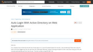 
                            3. [SOLVED] Auto Login With Active Directory on Web Application - Web ...